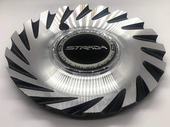 Strada c-1087-3 Tornado Black & Silver Wheel Center Cap C-STRA-2