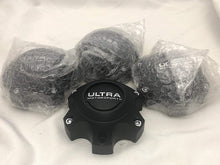 Load image into Gallery viewer, Ultra Motorsports 6 Lug Black Wheel Center Cap Set of 4 Pn: 89-9764 with Bolts