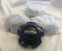 Load image into Gallery viewer, ULTRA 5 Lug Gloss Black Wheel Center Cap (QTY 4) p/n # 89-9750-CAP WITH BOLTS