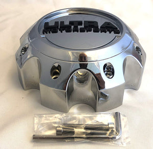 Ultra Motorsports Chrome Wheel Center Cap Set of 2 Pn: 89-9778 WITH SCREWS
