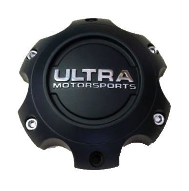 Ultra Motorsports 6 LUG Black Wheel Center Cap Set of 4 Pn: 89-9765