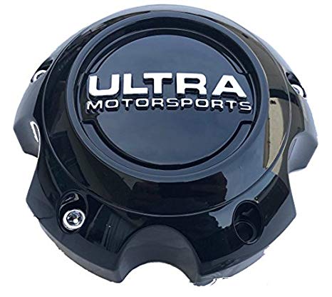 Ultra Motorsports Gloss Black 5 LUG Wheel Center Cap QTY 2 Pn: 89-9756 WITH BOLTS