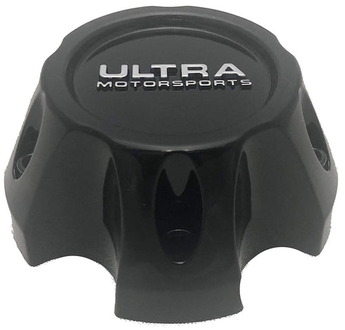 Ultra Motorsports 5 Lug Gloss Black Wheel Center Cap Set of 2 Pn: 89-9154BK with Bolts