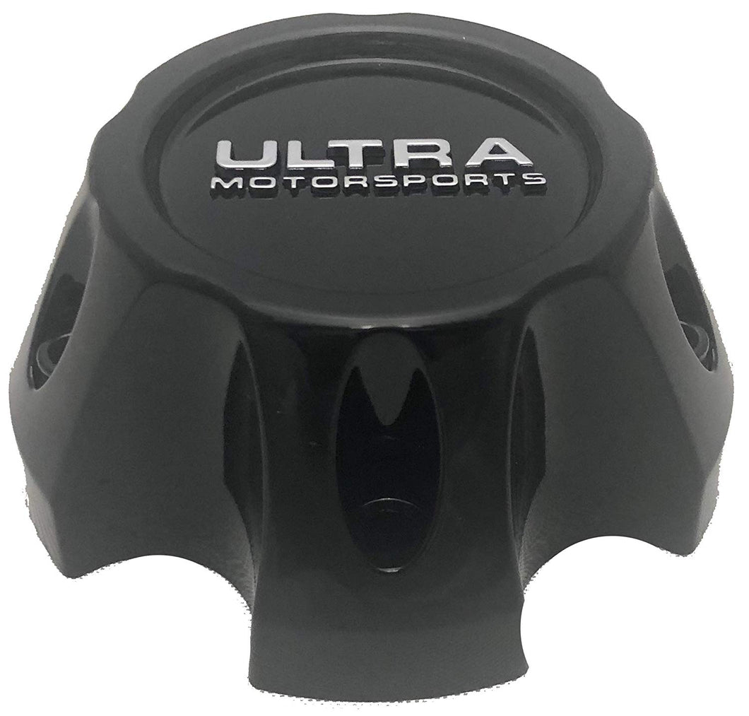 Ultra Motorsports 5 Lug Gloss Black Wheel Center Cap Qty 1 Pn: 89-9154BK with Bolts