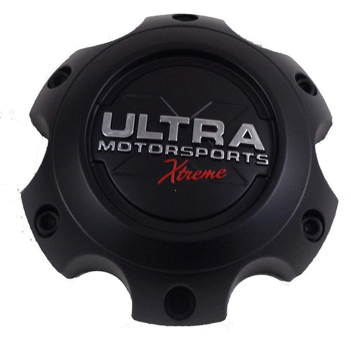 Ultra Motorsports Extreme 6 LUG Black Wheel Center Cap (QTY 4) Pn: 89-9765SBX