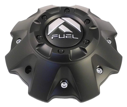 Fuel Wheels Black Flat Chrome Rivets Custom Center Cap Set of Two (2) # 1001-63B 5-6 LUGGER