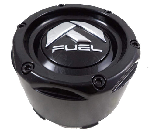 Fuel Gloss Black Rivets Custom Wheel Center Caps Set of Two (2) 1003-49TB