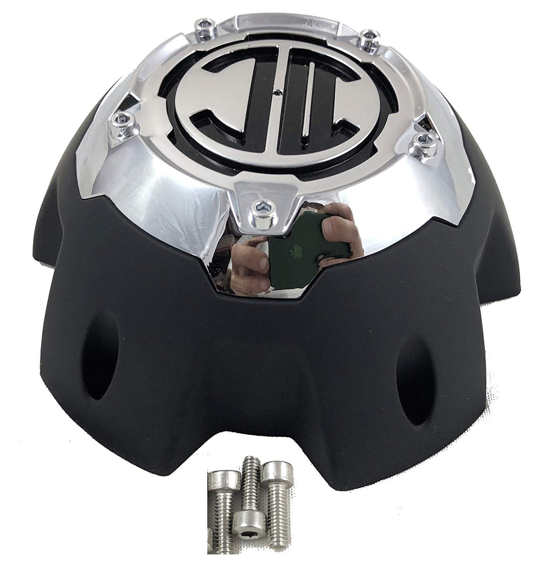 2 Crave 5 LUG Black & Chrome Wheel Center Cap (QTY 2) # NX-5H-C