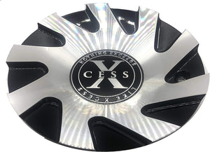 C-973-1 - XCESS Black & Silver Wheel Center Cap 1038K75