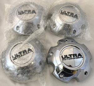 ULTRA 5 Lug CHROME Wheel Center Cap (QTY 4) p/n # 89-9750C WITH BOLTS