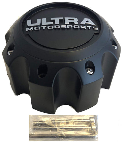 Ultra Motorsports Matte Black Wheel Center Cap (QTY 2) Pn: 89-9782SB WITH SCREWS