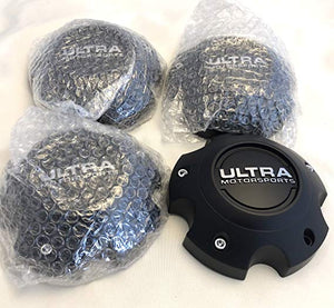 ULTRA 5 Lug Black Wheel Center Cap (QTY 4) p/n # 89-9750 WITH BOLTS