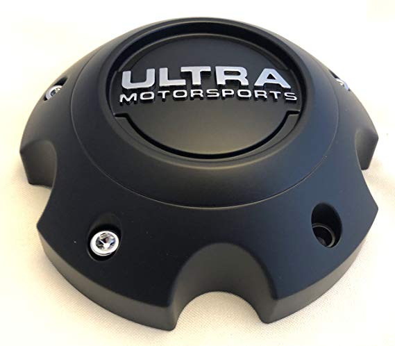 ULTRA 5 Lug Black Wheel Center Cap (QTY 4) p/n # 89-9750 WITH BOLTS