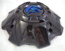 Load image into Gallery viewer, Fuel Wheels Gloss Black Blue Emblem Center Cap Set of Two (2) # 1001-63GBK with Screws!