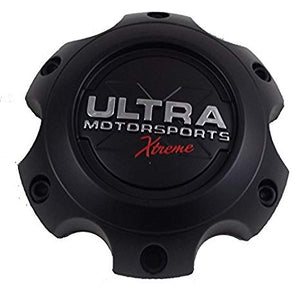 Ultra Motorsports Extreme 6 LUG Black Wheel Center Cap (QTY 2) Pn: 89-9765SBX (WITH SCREWS!!)