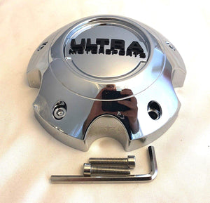 Ultra 5 Lug Chrome Wheel Center Cap (Qty 1) p/n # 89-9750 with Bolts