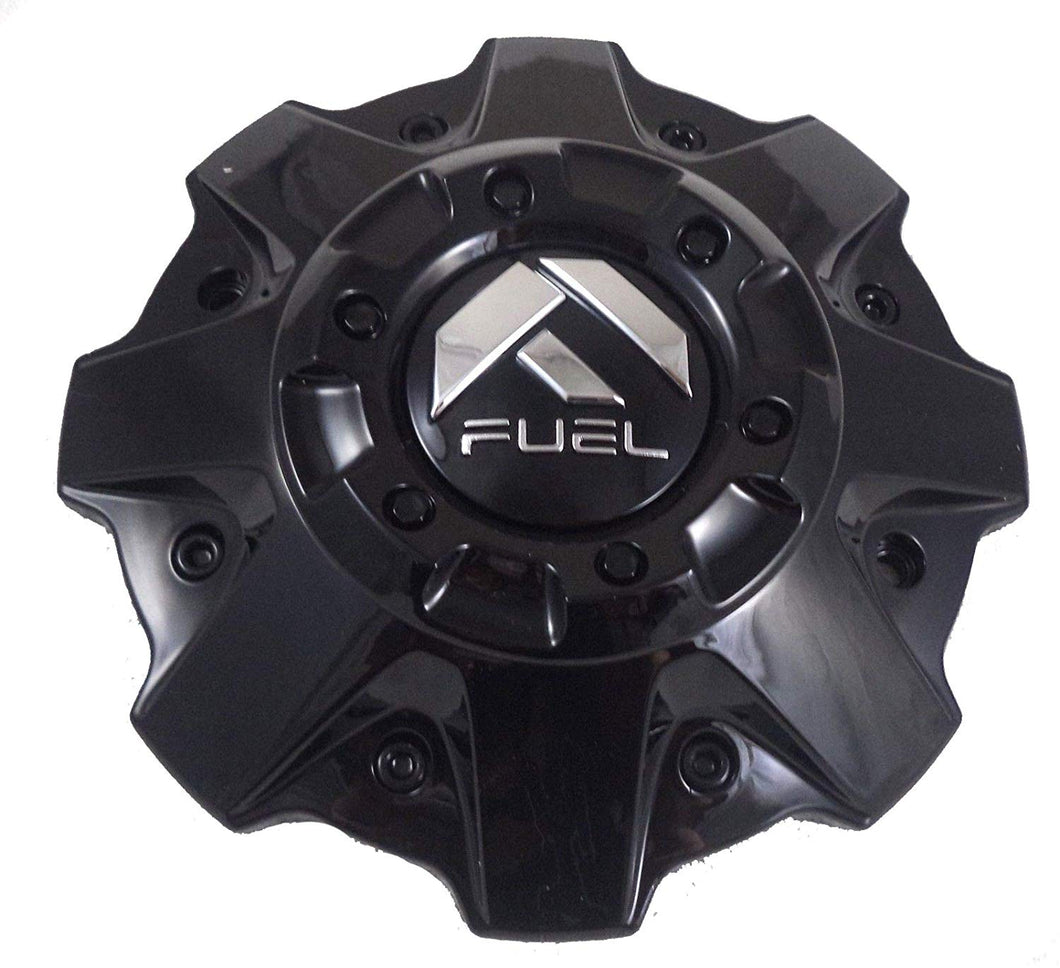 Fuel Gloss Black with Black Rivets Wheel Center Cap Set of Two (2) 1001-79GBR - with Screws