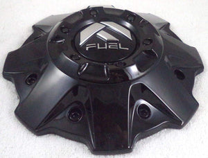 Fuel Gloss Black with Black Rivets Wheel Center Cap Set of Two (2) 1001-79GBR - with Screws