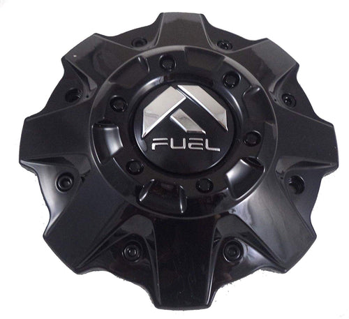 Fuel Gloss Black with Black Rivets Wheel Center Cap Set of Four (4) 1001-79GBR - with Screws