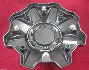 Fuel Gloss Black Black Rivets Custom Wheel Center Caps Set of Two (2) 1002-53B M-447 8-Lug